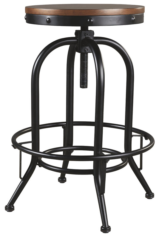 Valebeck D546-230 BrownBlack Tall Swivel Barstool 2CN