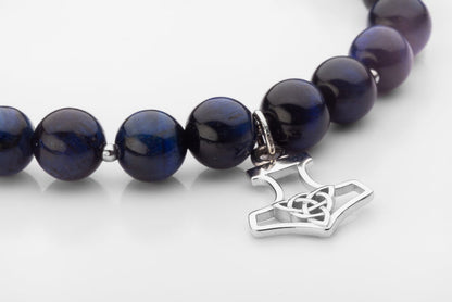 vkngjewelry Bracelet Viking Thor’s Hammer Bracelet with Hematite and Cat’s Eye