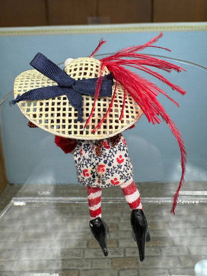 Vintage Artisan Carol Spence Doll With Purse and Hat
