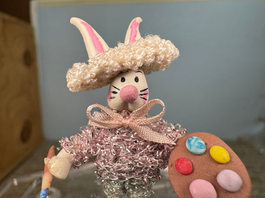 Vintage Artisan Handmade Clay Artist Bunny