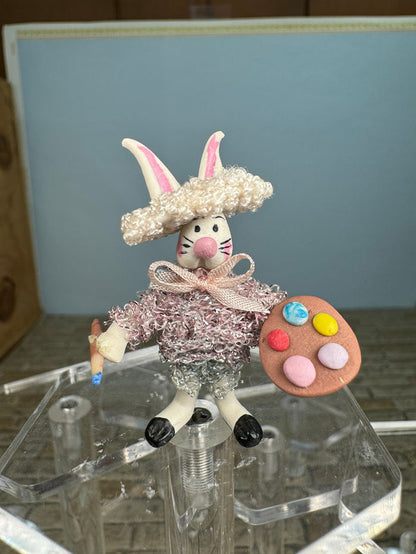 Vintage Artisan Handmade Clay Artist Bunny