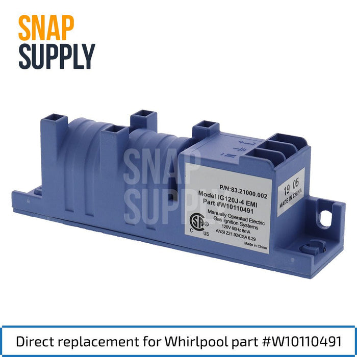 W10110491 Spark Module for Whirlpool - Snap Supply--Oven-Retail-Spark Module