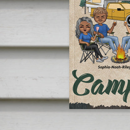 Welcome to Our Campsite Camper - Gift For Camping Friends - Personalized Custom Flag