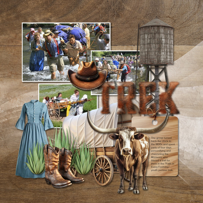 Add a touch of Wild West authenticity to your digital scrapbooking pages with these realistic embellishments, papers, and alpha set by Lucky Girl Creative digital art. Great for travels to the Southwest (Arizona, Colorado, Utah, Nevada, New Mexico), cowboy and cowgirl dances and hoedowns, rodeo and ranch events, ghost towns, vacations to the desert, Mexico, and so much more!