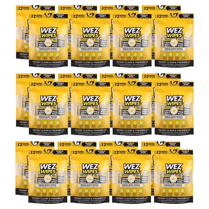 WEZ Wipes Fresh Body Wipes – Vanilla Noir Scented, On-the-Go Hygiene – 12pack