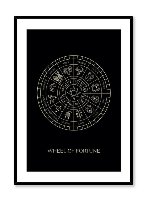 Celestial illustration poster by Opposite Wall with Wheel of Fortune Tarot card