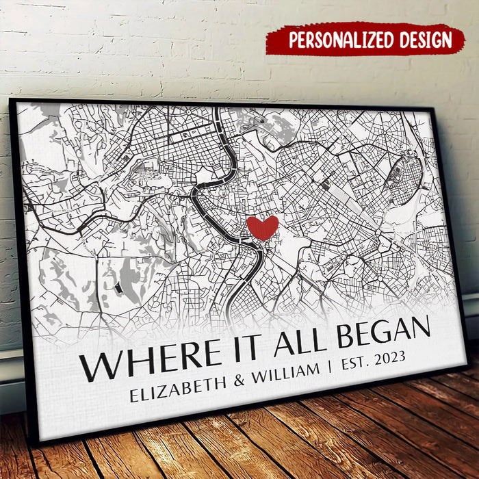 Where It All Began - Couple Personalized Custom Canvas