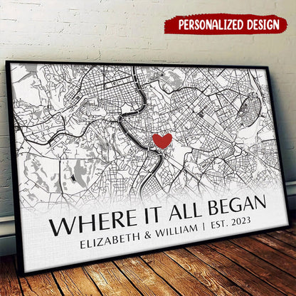 Where It All Began - Couple Personalized Custom Canvas