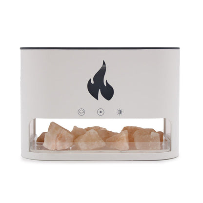 White Blaze Aroma Diffuser - Himalayan Salt Chamber - USB-C - Flame Effect (Salt included) 🇬🇧