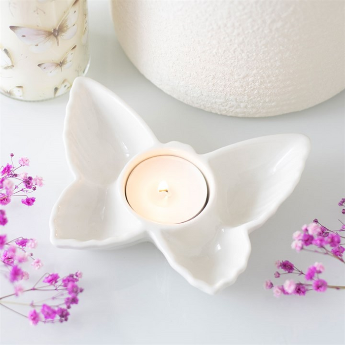 White Butterfly Tealight Candle Holder 🇬🇧