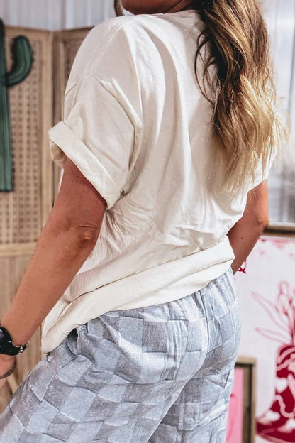 White Coquette Cowgirl Elements Printed Relaxed Tee 🇺🇸