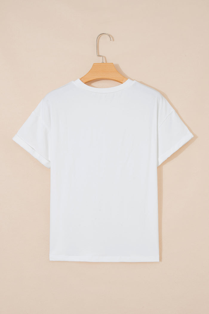 White Coquette Cowgirl Elements Printed Relaxed Tee 🇺🇸