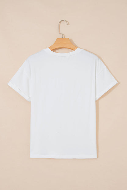 White Coquette Cowgirl Elements Printed Relaxed Tee 🇺🇸