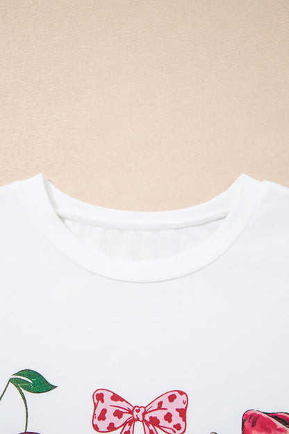White Coquette Cowgirl Elements Printed Relaxed Tee 🇺🇸
