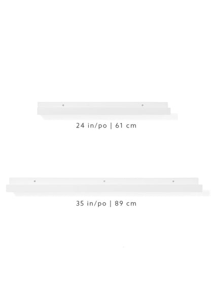 White Pine Wood Wall Shelf, 35 in | 89 cm