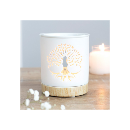 White Tree of Life Cut Out Oil Burner 🇬🇧