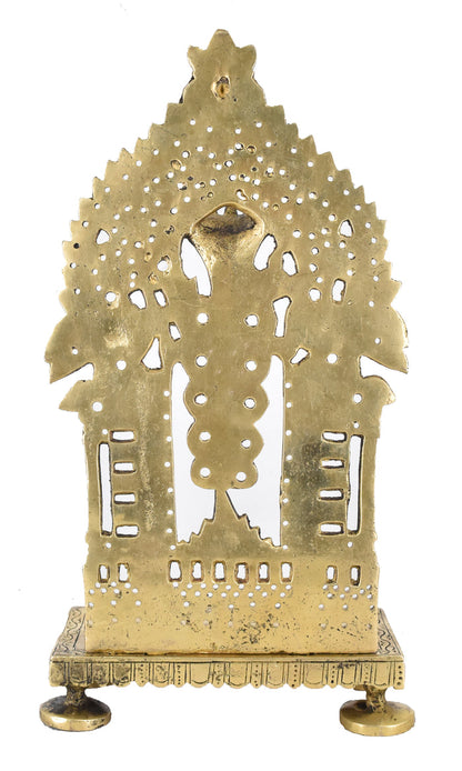 White Whale Antique Elegant Vasuki Pancha Mukhi Sheshnag Singhasan Brass Chowki