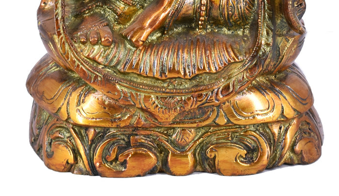 White Whale Antique Lord Ganesh Murti Ganesha Idol Ganpati Brass Statue for Home Decoration Showpiece