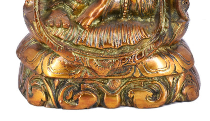 White Whale Antique Lord Ganesh Murti Ganesha Idol Ganpati Brass Statue for Home Decoration Showpiece