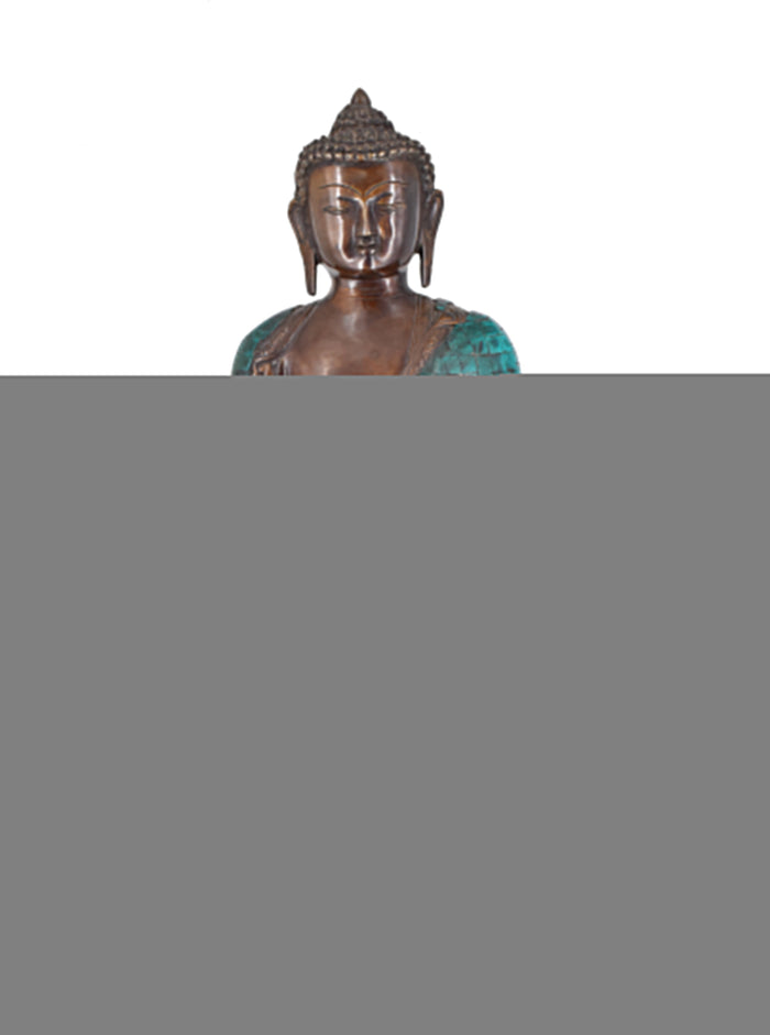 White Whale Brass Buddha Statue Blessing Buddha Sitting Buddhism Buddha/Gautam Buddha Murti for Home Decor Entrance Office Table Living Room Meditation Luck Gift Feng Shui