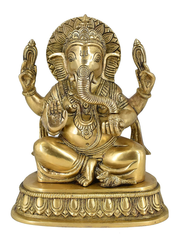 White Whale Brass Decor India Mangalkari Ganesha Statue Home Decor