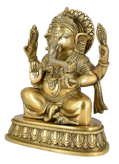 White Whale Brass Decor India Mangalkari Ganesha Statue Home Decor
