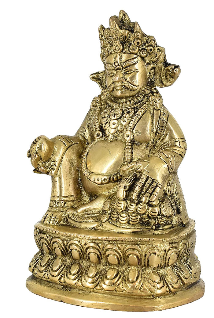 White Whale Brass Kuber Statue Religious Strength God Sculpture Idol Home Decor