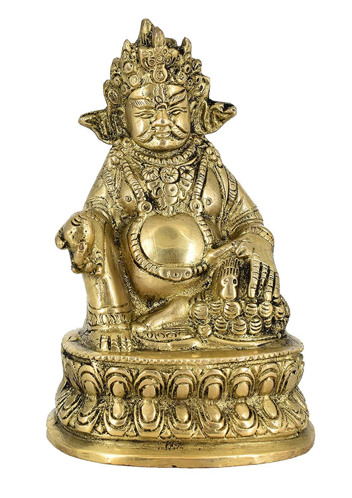 White Whale Brass Kuber Statue Religious Strength God Sculpture Idol Home Decor