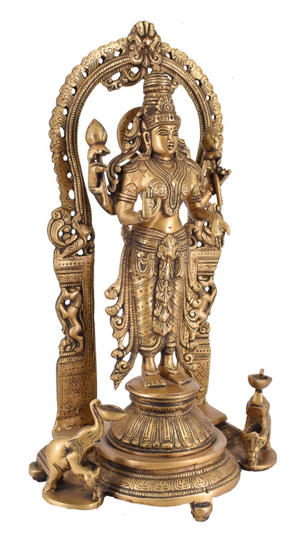White Whale Brass Lakshmi Idol Hindu Goddess Laxmi Idol|Laxmi Statue|Laxmi Brass Idol|Laxmi Lakshmi Murti Home Office Showpiece Decor