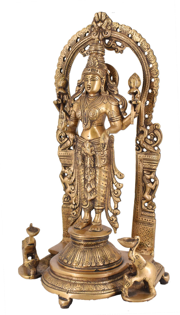White Whale Brass Lakshmi Idol Hindu Goddess Laxmi Idol|Laxmi Statue|Laxmi Brass Idol|Laxmi Lakshmi Murti Home Office Showpiece Decor