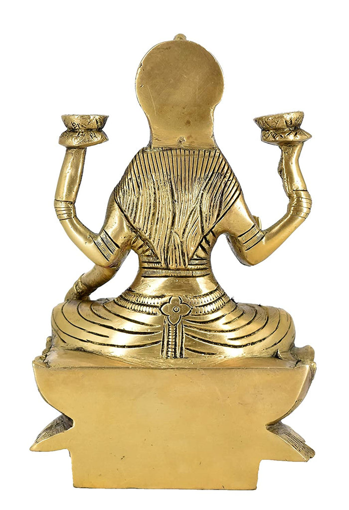 White Whale Brass Lakshmi Idol Hindu Lakshmi Goddess Statue Home Office Showpiece Décor