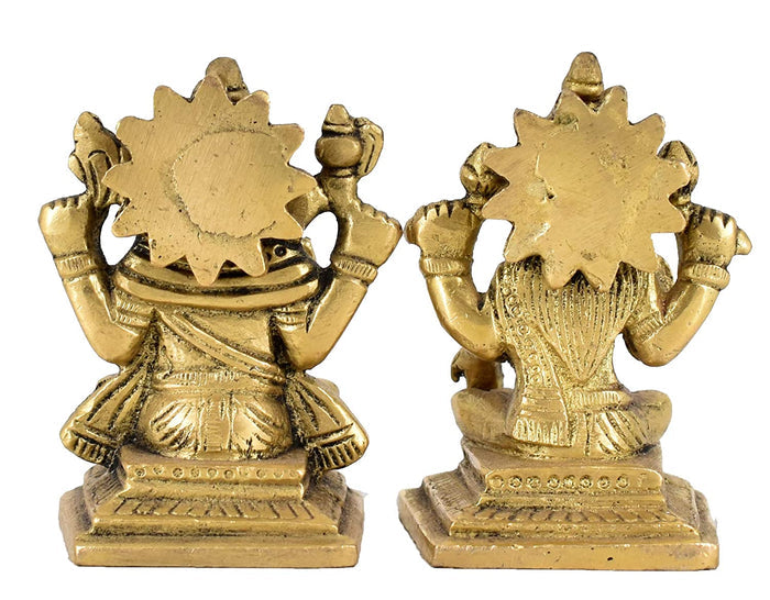 White Whale Brass Laxmi Ganesh Set Idol Showpiece - Brass Gold Finish Lakshmi Ganesha Idols Statue for Diwali Gifts Puja Home Decor Figurine