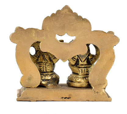 White Whale Brass Laxmi Ganesh Set Idol Showpiece - Brass Gold Finish Lakshmi Ganesha Idols Statue for Diwali Gifts Puja Home Decor Figurine