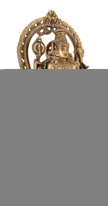 White Whale Brass Statue Hindu Bhagwan Idol Venkatesh Statue Narayan Lord Vishnu Idol Statue Vishnu Ji Standing Murti for Home Temple Office Pooja