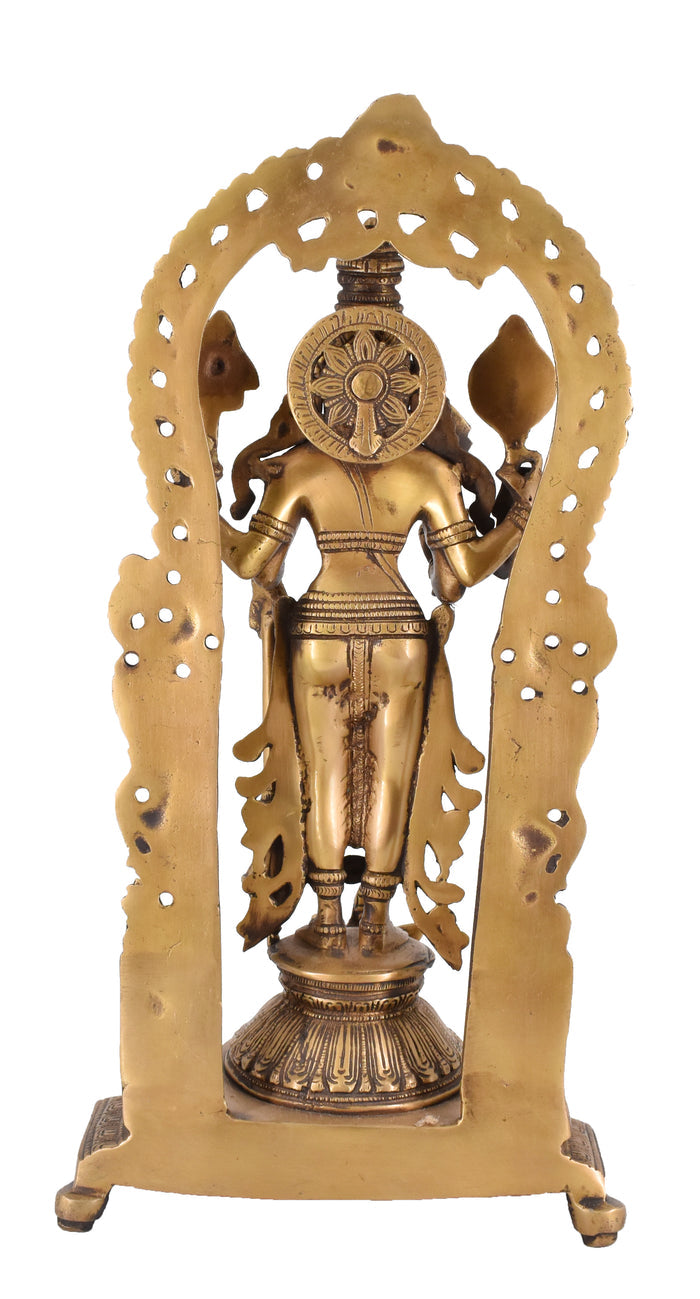 White Whale Brass Statue Hindu Bhagwan Idol Venkatesh Statue Narayan Lord Vishnu Idol Statue Vishnu Ji Standing Murti for Home Temple Office Pooja