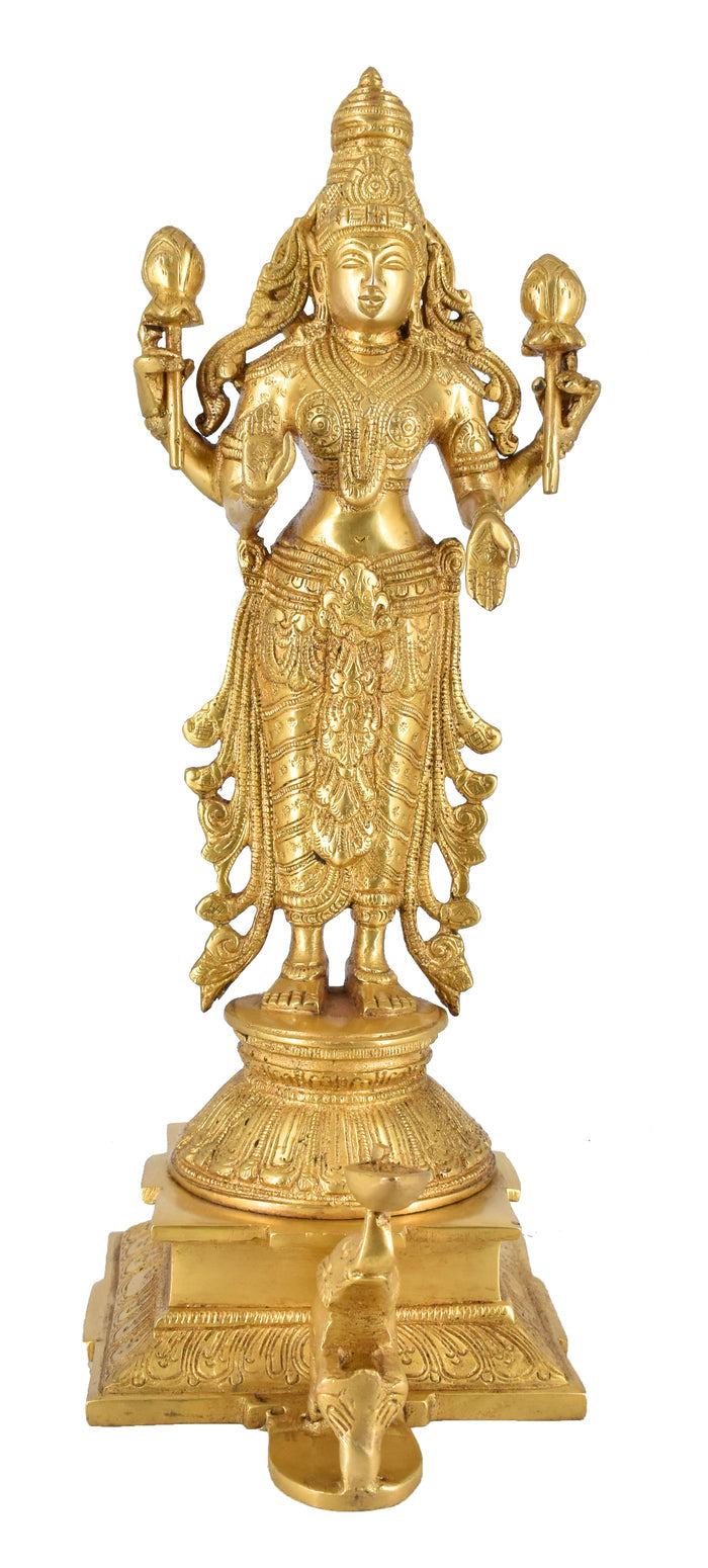 White Whale Brass Vishnu Statue Hindu God Lord Vishnu Bhagwan Idol Venkatesh Statue Narayan Lord Vishnu Idol Statue Vishnu Ji Standing Murti for Home Temple Office Pooja