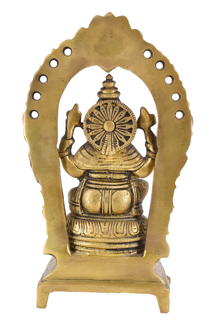 White Whale Lord Ganesh Murti Ganesha Idol Ganpati Brass Vinayaka Statue for Home Decoration | Hindu God Ganesh Bhagwan Blessing Ganpati Bappa Statue | Ganesha Statue Sitting Idol Sculpture