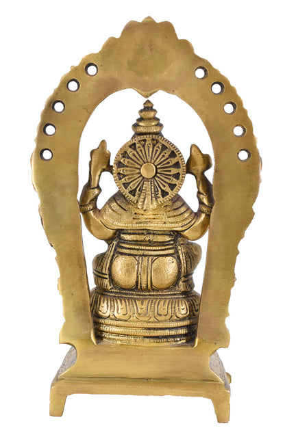White Whale Lord Ganesh Murti Ganesha Idol Ganpati Brass Vinayaka Statue for Home Decoration | Hindu God Ganesh Bhagwan Blessing Ganpati Bappa Statue | Ganesha Statue Sitting Idol Sculpture