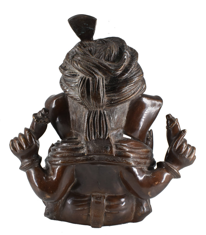 White Whale Lord Ganesh Murti Ganesha Idol Ganpati Brass Vinayaka Statue for Home Decoration | Hindu God Ganesh Bhagwan Blessing Ganpati Bappa Statue | Ganesha Statue Sitting Idol Sculpture