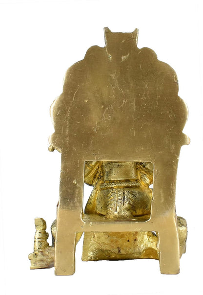 White Whale Lord Ganesha Brass Statue Hindu Religious Lord Ganesh Sculpture Figurine Ideal for Gift & Home Decor