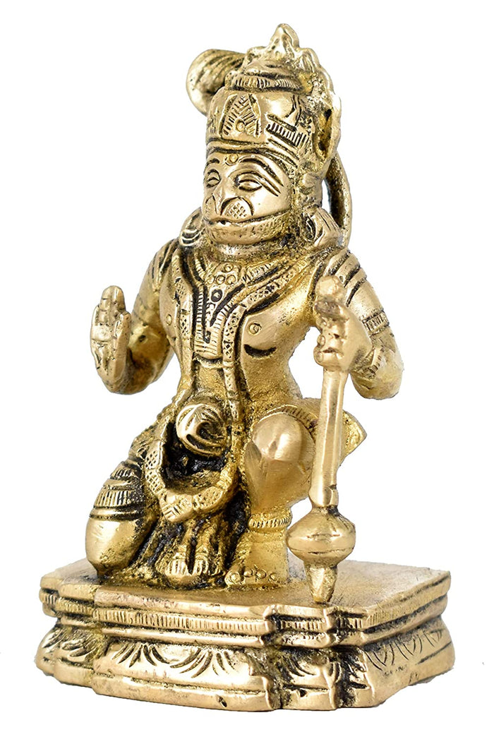 White Whale Lord Hanuman Idol Strength Monkey Figurine Bajrang bali Statue Brass Sculpture Diwali Decor Gifts