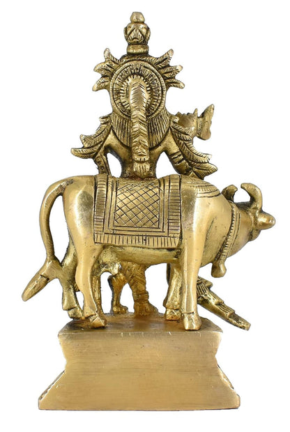 White Whale Lord Krishna Idol Statue Krishna Idols Gold Plated Flute Playing Krishan Decorative Showpiece Figurine for Pooja Room & Gift