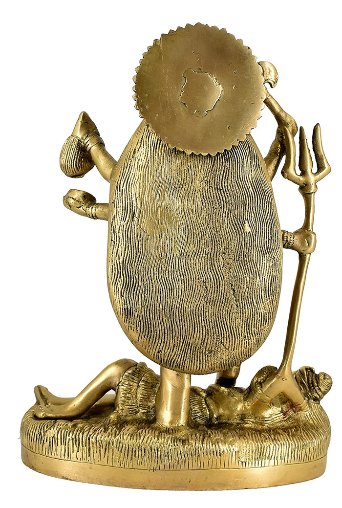 White Whale Maa Kali Brass Statue Religious Goddess Sculpture Idol Home Decor Figurine