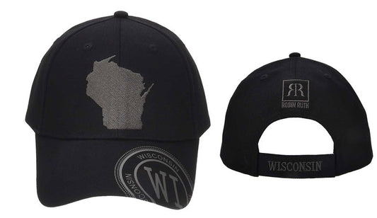 WI Embroidered Map Baseball Cap