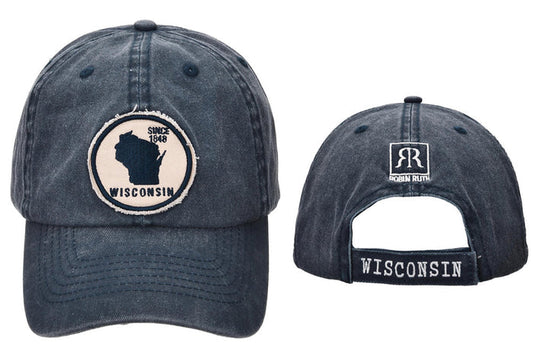 WI Ripped Patch Baseball Hat
