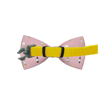 Wine & Cheese Pink Dog Bow Tie