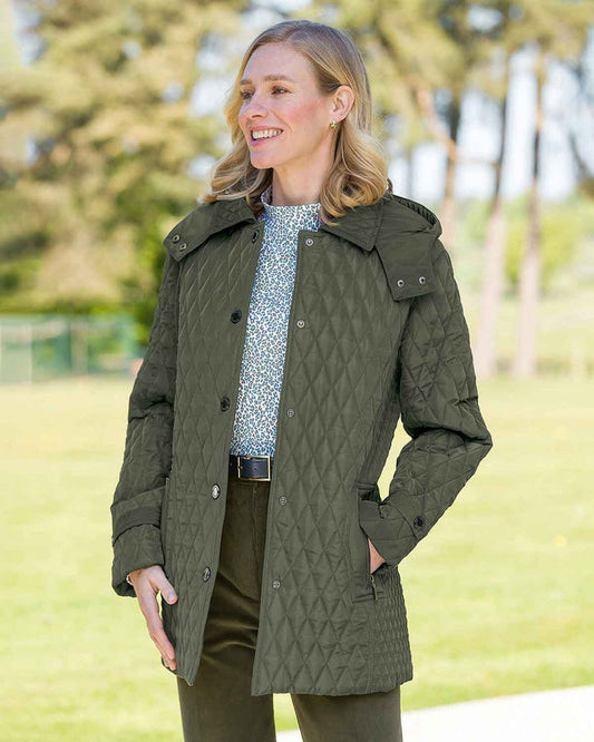 Winifred Quilted Coat - Olive - Country Collection