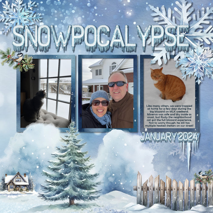 Add beautiful watercolor embellishments and papers by Lucky Girl Creative digital art to all your seasonal winter and holiday digital scrapbooking pages! Great for winter, snow, and nature and outdoors, too!