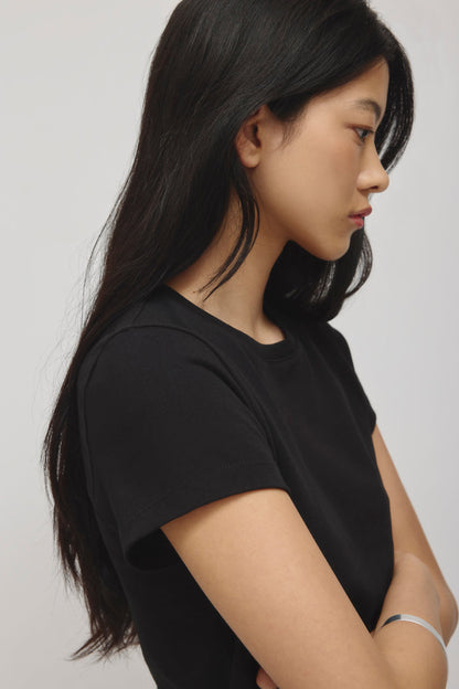 Women's Shrunken Tee in Black