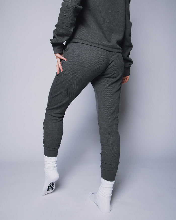 Women's Waffle Knit Joggers - Dark Grey | Dixxon Flannel Co.